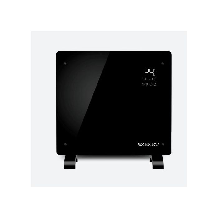 Черен стъклен конвектор Zenet 523, подов и стенен конвектор  1000W