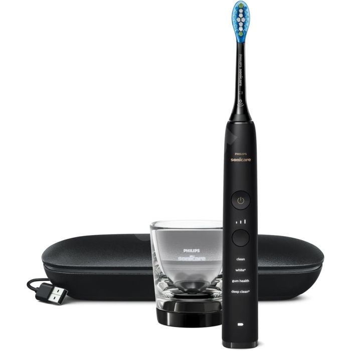 PHILIPS Electric toothbrush Diamond Clean 9000 + Airfloss black - HX3866/43