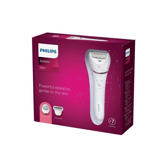 PHILIPS Epilator series 8000 wet&dry legs and body 7 attachments - BRE730/10