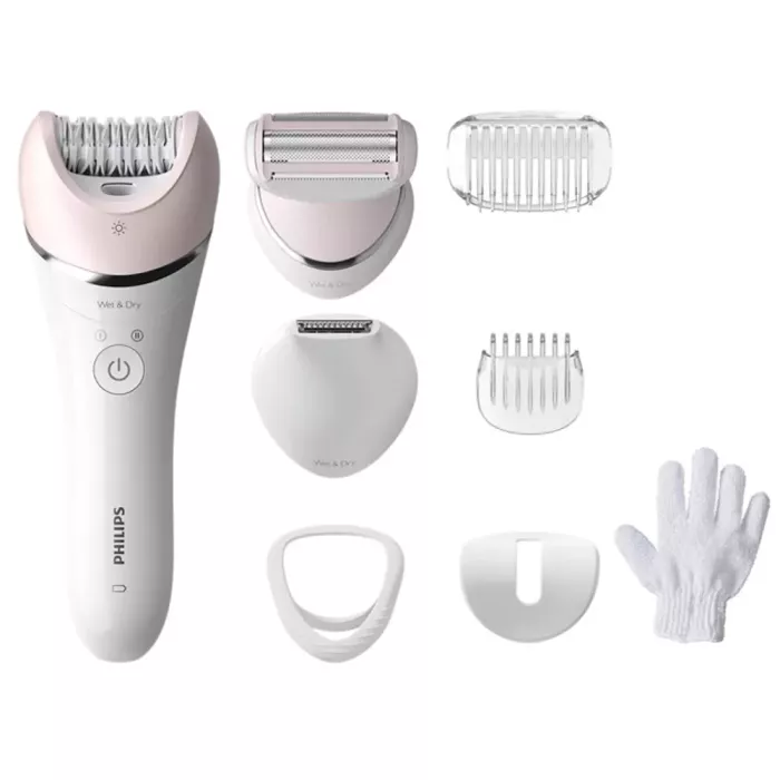 PHILIPS Epilator series 8000 wet&dry legs and body 8 attachments - BRE721/00