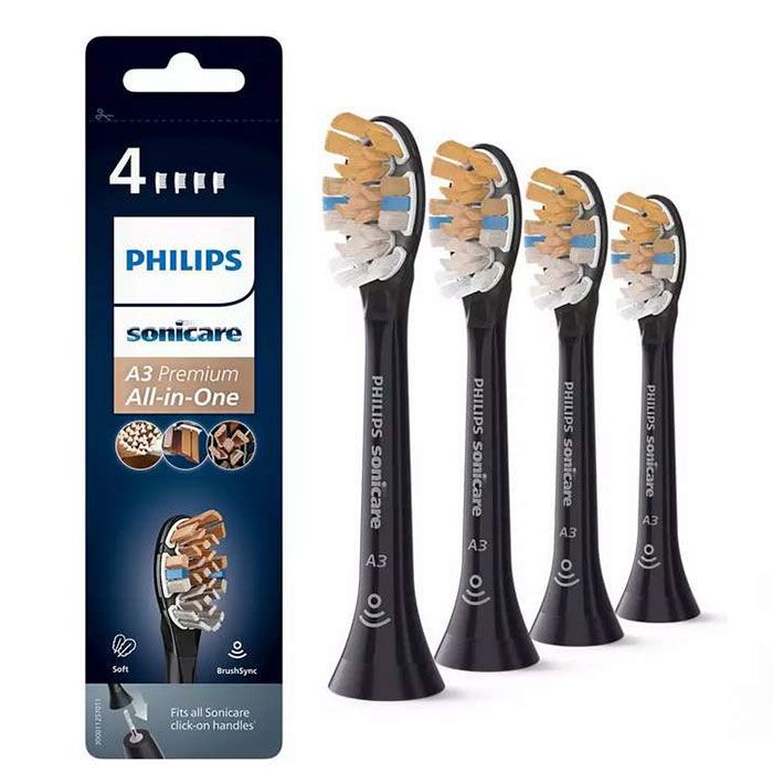 PHILIPS toothbrush head Sonicare A3 Premium All-in-One 4pcs black - HX9094/11